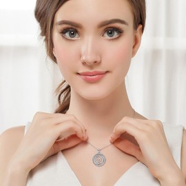 ZPMMPZ Spiral Necklace 925 Sterling Silver Spiral Swirl Pendant Necklaces Spiral Jewelry Gift for Women