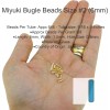 Miyuki Bugle Beads Size #2, 6mm, 17 Gram Tube, Aqua