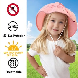 Kids Mosquito Head Net Hat - Bug Cap UPF 50+ Sun Protection for Beekeeping Garden Fishing Outdoor Activities Blue