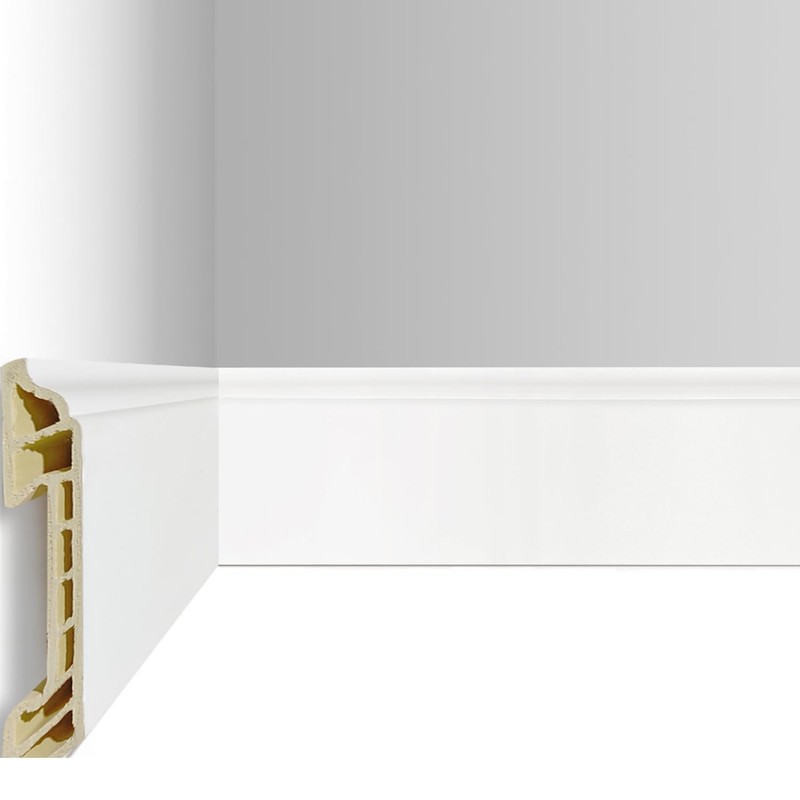 Wall Baseboard Molding Trim,8-Pack of 48 x 3.15 in, White
