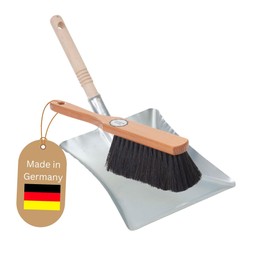 Novaliv 1x Dustpan Set Horsehair Mixture Dustpan with Rubber Lip Dustpan Set Dustpan Hand Brush and Shovel