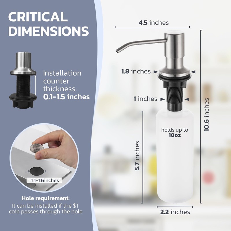 WEWE Kitchen Sink Faucet with Soap Dispenser, Lead-Free Kitchen Faucet