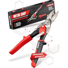 Diggers Tools Metal Snip Set – 2-Piece Professional Sheet Metal Shears with CR-MO Steel Heads, Straight Cut, 355g