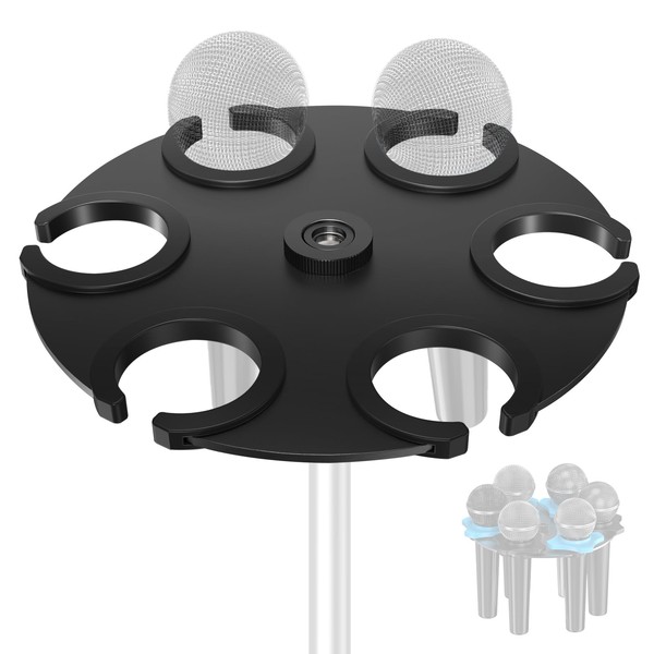 Multi Microphone Holder (Aluminum) Multi-Mic Holder for Handheld Dynamic, Wired