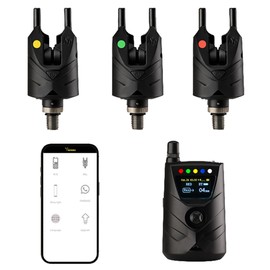 BEETACKLE NS9pro Wireless Bite Alarm Set – 3 Rod Carp Fishing Alarm with Receiver & Case -Trusted by Carp Anglers for 8+ Years - 2 Year Warranty