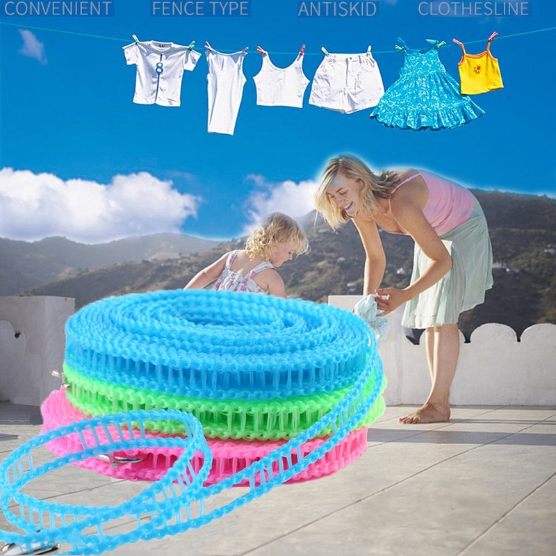 2 Pack Nylon Clothesline Windproof Clothes Drying Rope Travel Clothes