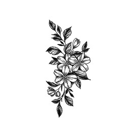 Flower tattoo – Temporalis® | Temporary tattoos for women and men – Vegan fake tattoos, waterproof and EU-certified – Lasts 1 to 2 weeks [ Jasmine flowers ]