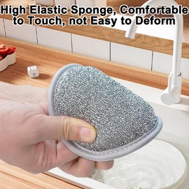 8 Pieces Multipurpose Wire Dishwashing Rags Wire Tea Towel 2024 Non Scratch Reusable Wire Tea Towel for Wet and Dry Scourer Cleaning Cloth for Kitchen Household Pan