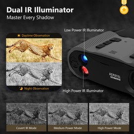 Night Vision Goggles, 4K Night Vision Binoculars for Adult, Rechargeable Infrared Binoculars with Camera, 3'' Ultra HD Screen, 32GB TF Card, 8X Digital Zoom, Hunting, Camping, Security