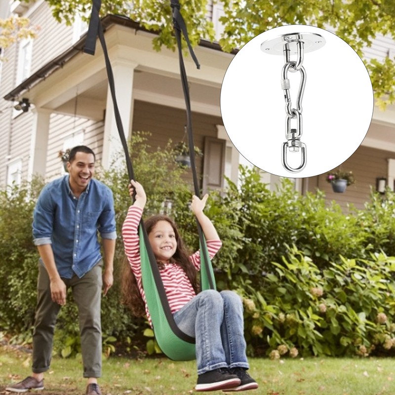 Stainless Steel Hammock/Swing Hanging Kit Ceiling Mounting Plate Snap Hook