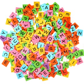 450pcs Colorful A-Z Capital Letter Tiles Cardstock Scrabble Tiles for Craft Projects Shadow Box Scrabble Game Making Alphabet Coasters and Scrabble Crossword Game