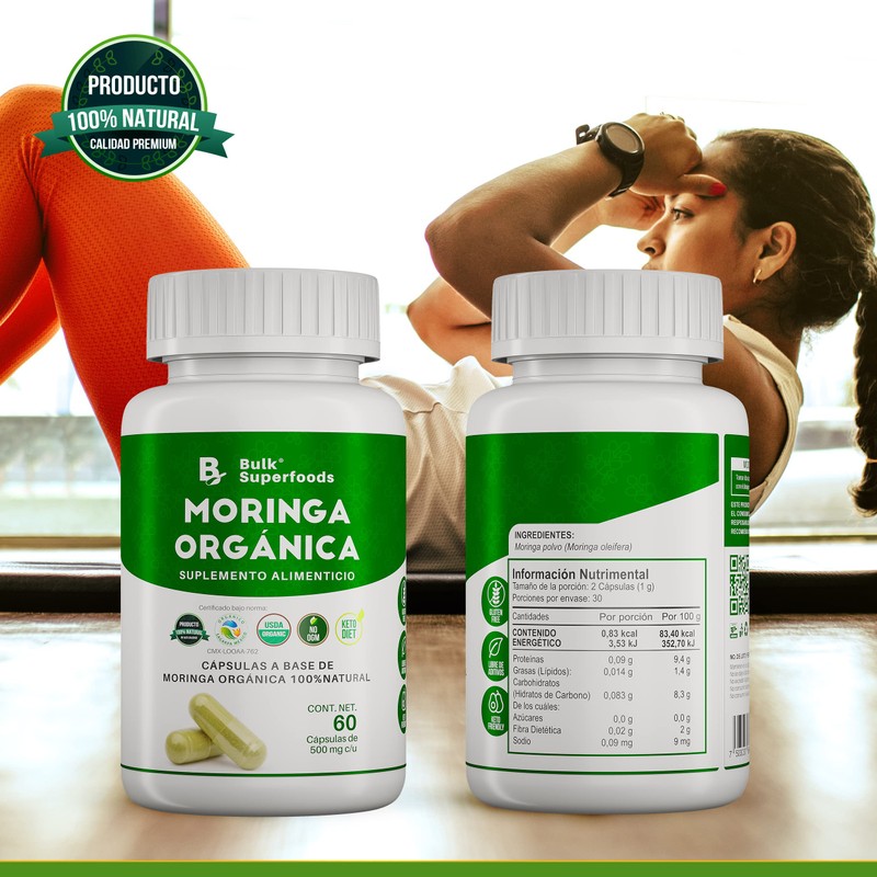 BULK SUPERFOODS | Moringa Pura Organica 100% Natural | 60