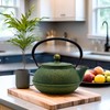 900ml Cast Iron Tea Kettle,SECHUDO Teapot Coated with Enameled Interior
