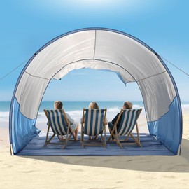 OUTELY Beach Shade, The Classic Wind-Supported Beach Canopy with UPF 50+ Protection, 7.5ft Tall, Portable & Easy Setup for 3-6 People