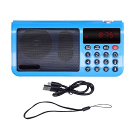 FullWave Band Portable Player Radio FM/AM/SW Mp3 Speaker Music Player with Flashlight(Blue )