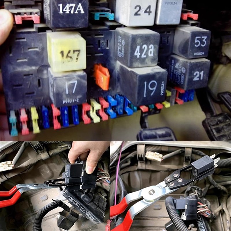 Heavy-Duty Auto Fuse Puller and Relay Disassembly Pliers, Extraction Tool