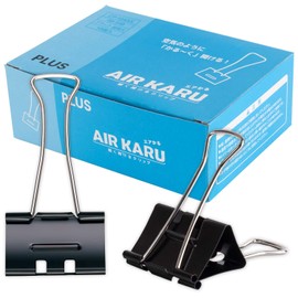 PLUS Double Clip Air Cradle, Ultra Large, Black, Pack of 10, 35-546, Width: 2.0 inches (51 mm) (Number of Bound Sheets: 200 Sheets) CP-104AK / 35-546