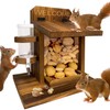 LSCQYYCC-Squirrel Feeder, Squirrel Picnic Table Feeder with Water Feeder, Wooden