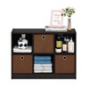 Furinno 99940 EX/BR 3x2 Bookcase Storage with Bins, Espresso/Brown