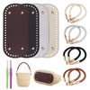 Dawitrly 4+8 PCS Bag Bases for Crochet with Purse Handles