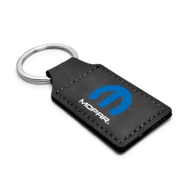 iPick Image Compatible with Mopar Rectangular Black Leatherette Key Chain