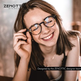 ZENOTTIC Reading Glasses Blue Light Blocking Round Glasses for Men Women Magnification 0.0 1.0 1.5 2.0 2.5 3.0 3.5