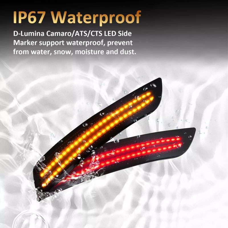 D-lumina 4X Smoked LED Side Marker Bumper Lights Amber Lamps