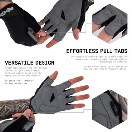 Rehook Endurance Gel Padded Half-Finger Cycling Gloves - Unisex Anti-Slip Shock-Absorbing Pad Breathable Road Biking MTB Riding Bicycle Glove (M)