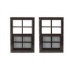 2 Pack Shed Window 12x18 Brown Flush - Vertical Slider
