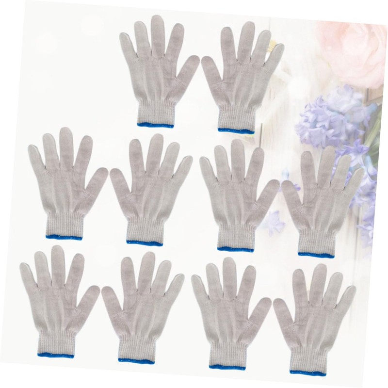 Operitacx 10pcs Wearproof Cotton Yarn Gloves Durable Protective Gloves for