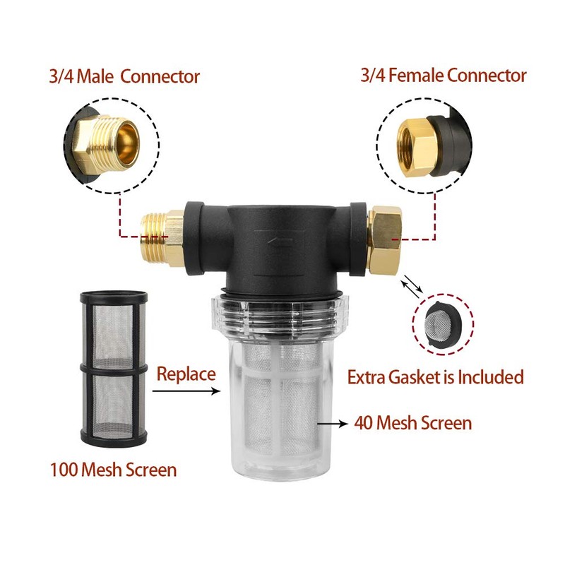 Sooprinse Garden Hose Inlet Filter for High Pressure Washer, Sediment