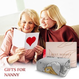 Musaecoin Nanny Gifts, Blanket Gifts for Nanny from Grandchildren, Nanny Birthday Gifts, Presents for Mother's Day, Christmas, Blanket for Nanny, Grandma, Nan, Nana, 50 x 60 in