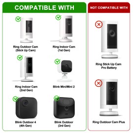 No Drill Wall Mount Compatible with Ring Stick Up Cam and Ring Indoor Cam, Strong Adhesive and No Screws Indoor Camera Mount(3Pack,Black)