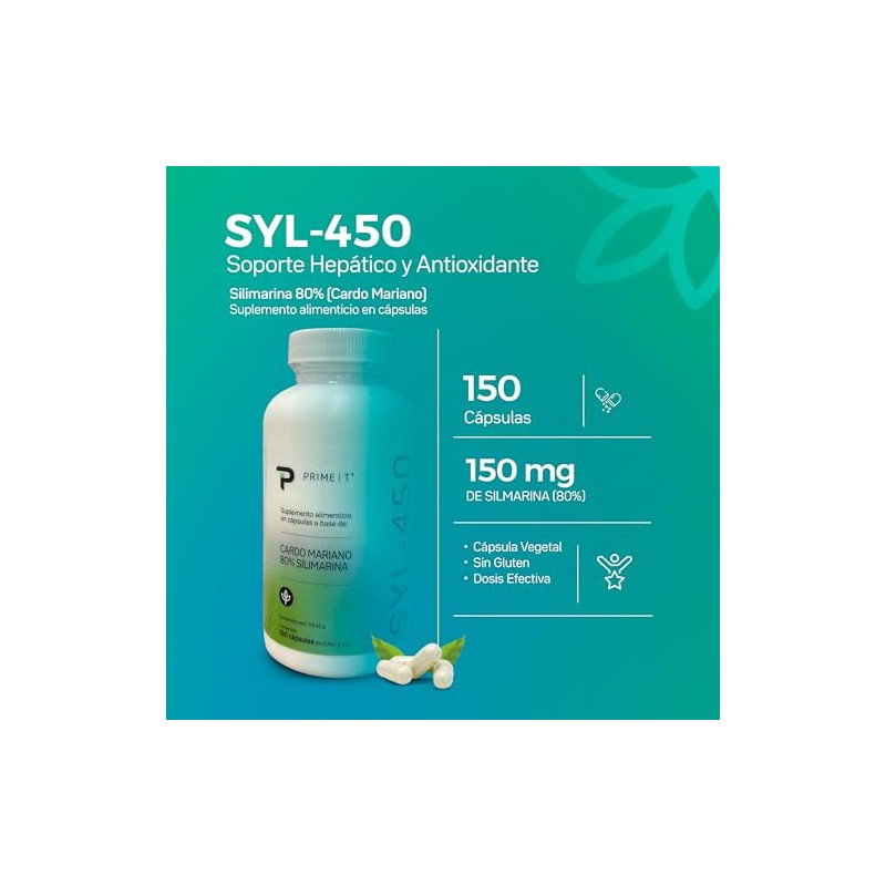 Primetech Nutrition Silimarina Cardo Mariano 150 Cápsulas Syl 450
