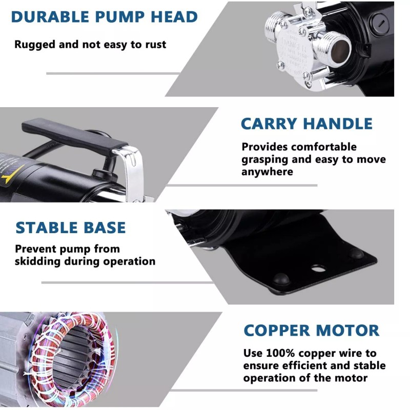 TRUPOW Water Transfer Pump, 115V 330GPH Self-Priming Utility Pump, 1/10