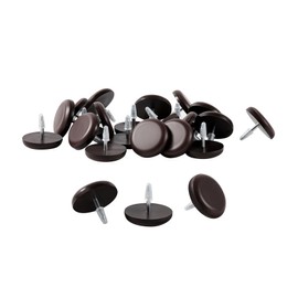 Furniture Glides Sliders-Furnigear PTFE (Teflon) Chair Leg Movers Sliders for Carpet and Hardwood Surface - Move Your Furniture Easily & Safely - Best Floor Protector (1-1/4", Brown-24pack)