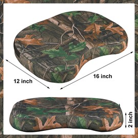 Maniaacer Hunting Camo Seat Cushion 16''x12''x2'' Portable Hunting Seat Pad Lightweight Waterproof Camo Foam Cushion for Camping Fishing Outdoor Sports