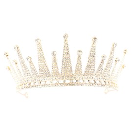 Baluue 1 PC Sweet Headdress Beautiful Bridal Crown Wedding Dress Accessory Golden Design Comfortable Wear for Brides Adds Glamour to Your Look Makes You Stand