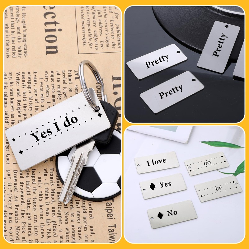 50 Pack Metal Engraving Blanks Stainless Steel Rectangle Blank Tags