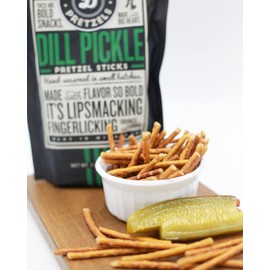 Pop Daddy Flavored Pretzels Sticks, Healthy Gourmet Pretzels Snacks, 7.5oz Individual Bags, 3 Pack, Dill Pickle