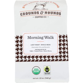 Grounds & Hounds, Coffee Gandh Morning Walkwhole Bean Organic, 12 Ounce