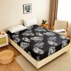 Jemiipee Super King Fitted Sheet Black Tropical Leaves Pattern, 30