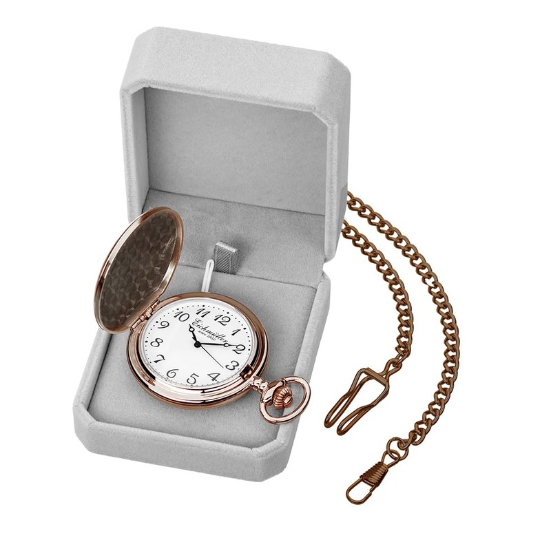 Eichmüller Savonnette Copper Quartz 45 mm Pocket Watch Hinged with
