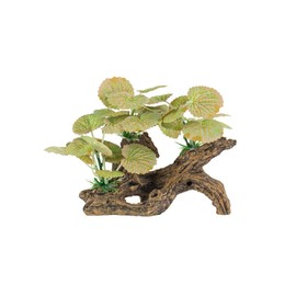 BEGONDIS Resin Driftwood Aquarium Decor with Artificial Plants, Betta Fish Hideout and Shelter, Natural Wood Trunk Ornament for Small Fish Tanks and Terrariums (Style-4)