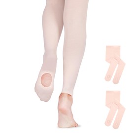 HiDance Girl's Women's Ballet Dance Tights, Ultra Soft Convertible Footed Dance Sockings Ballet Transition Tights