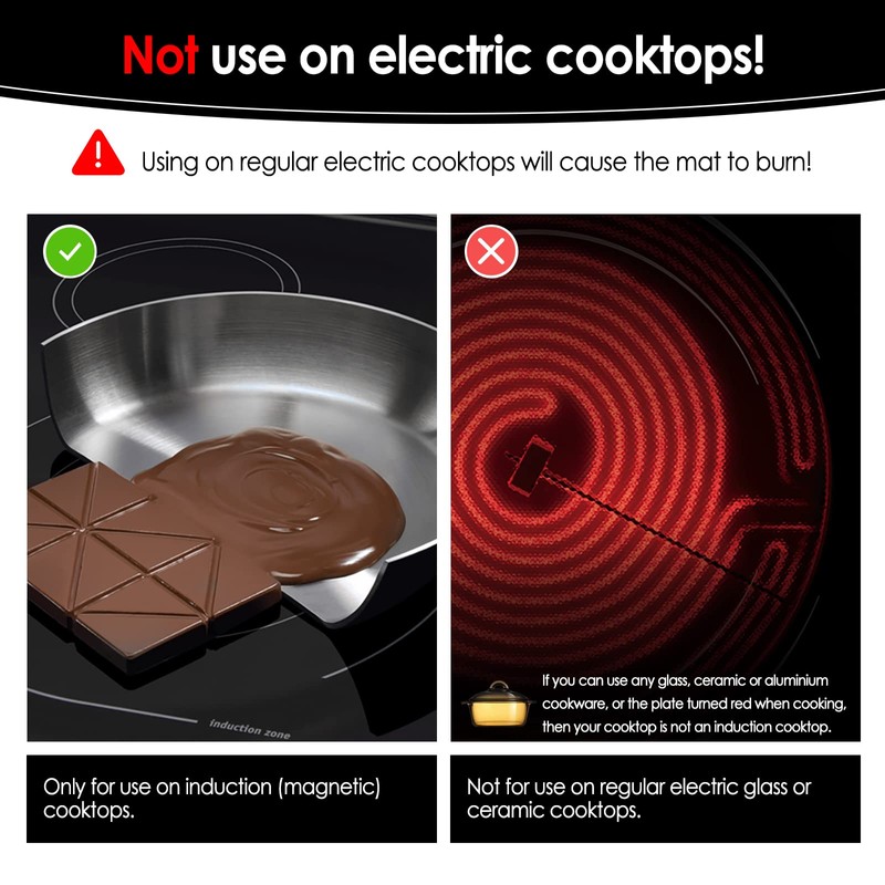KitchenRaku Large Induction Cooktop Protector Mat, (Magnetic) Electric Stove Burner