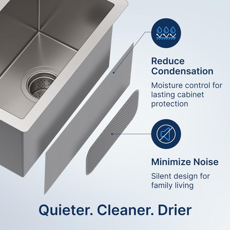 MENSARJOR Undermount Kitchen Sink, Premium 304 Stainless Steel Bar Sink,Single