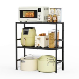 Expandable Metal Storage Shelves, 300 LBS Heavy Duty Metal Shelving Unit Rack For Pots And Pans Appliances Heavy Items, Adjustable 2 Tier Storage Shelf Rack Organizer For Kitchen Pantry Garage Laundry