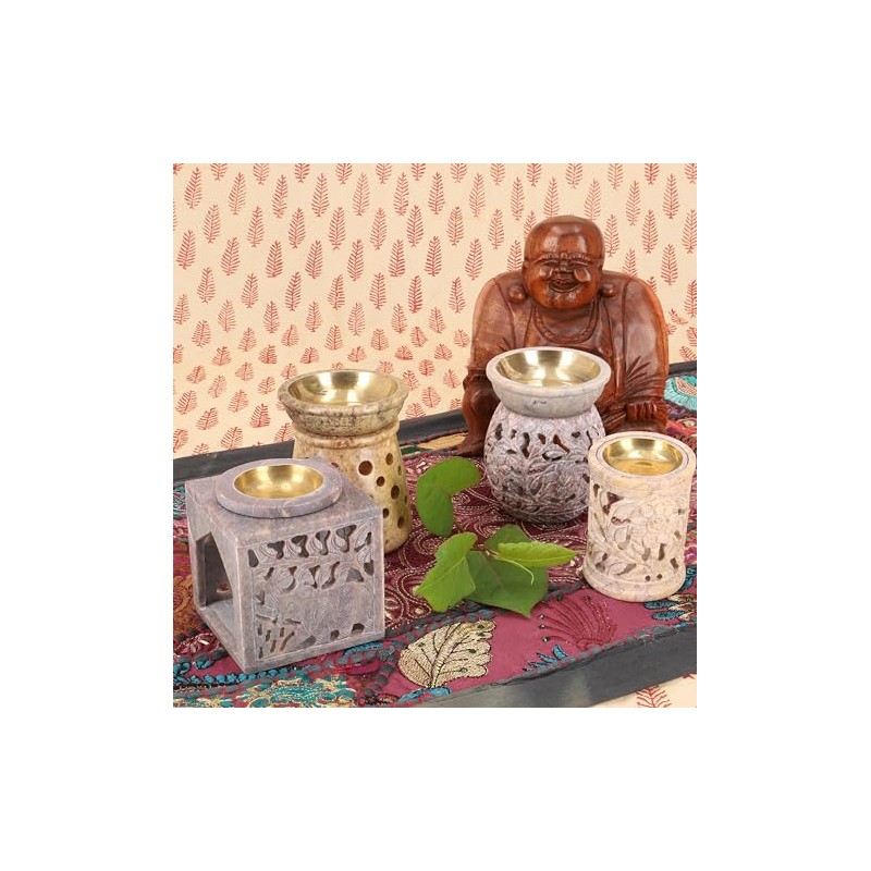 GURU SHOP GURU SHOP Indisches Duft Potpourri Beh?lter aus Speckstein,