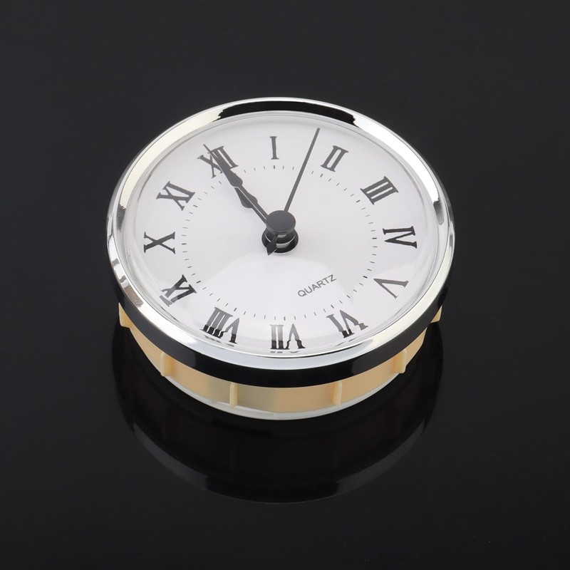MovFlax Mini Round Quartz Clock Insert, 3-1/8 Inch (80 mm),